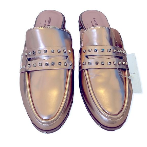 hammerstein Shoes New Sz 6 Handcrafted Leather Metallic Rosegold